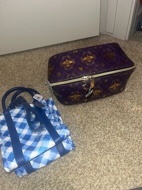 Disney Villains Purple Cosmetic Case with Gold Print and
